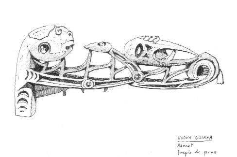 68-fregio di prua di canoa-Asmat-Nuova Guinea